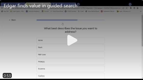 Guided-search interface still from the original study